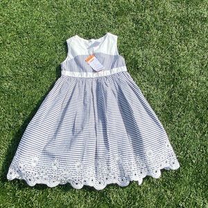 Blue and white stripped girls Gymboree dress
